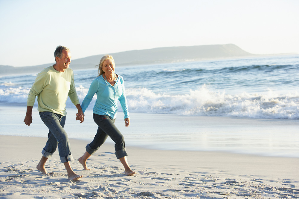 older couple on the beach